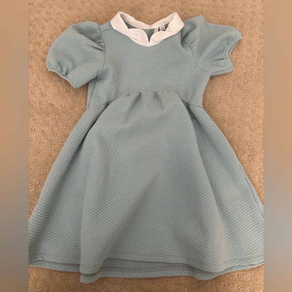 Size 8 Janie and Jack quilted puff sleeve dress (cotton blend)